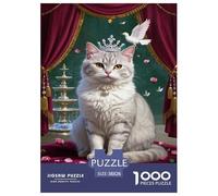 Puzzle British Shorthair Chat Composé De 1000 Pièces pour Adultes,Colombe Blanche Un Jeu De Dexérité Très Difficile Puzzle Jeu ÉduChatif l'art De La Décoration Moderne 38x26cm/1000pcs