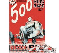 Puzzle Brooklands 500 Miles Race 1937, décoration d'intérieur Unique, Puzzle en Carton 100% recyclé pour garçon ou Fille, Cadeaux d'halloween, 1 000 pièces (38 x 26 cm)