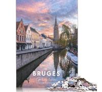Puzzle Bruges 1000 pièces, Puzzle pour Adultes, Jeux éducatifs, décoration familiale (38 x 26 cm)