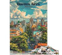 Puzzle Buenos Aires, Argentine, Paysage Urbain, 1 000 pièces, Puzzle en Bois, adapté aux Adultes et aux Adolescents de 18 Ans et Plus, Cadeau d'anniversaire, 1 000 pièces (75 x 50 cm)