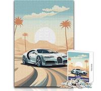 Puzzle Bugatti Chiron Desert Race 1000 pièces pour Adultes - Jeu de réflexion et de création - Idée Cadeau mémorable et touchante - 38x52cm
