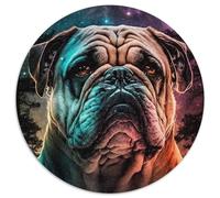Puzzle Bulldog 1000 pièces, Puzzle Rond 1000 pièces pour Adultes, Casse-tête Stimulant - Jouet Relaxant pour Adolescents 67,5 x 67,5 cm