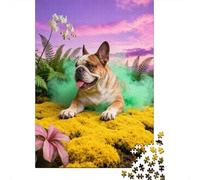 Puzzle Bulldog Américain 1000 Pièces pour Adultes Et Enfants, Défi Stimulant Et Anti-Stress, Puzzle Plantes, DéCoration, Cadeau Famille 70x50cm/1000pcs