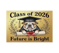 Puzzle Bulldog Congrats Grad pour adultes, 300 pièces, diplôme de remise de diplôme, décorations de classe 2026 pour divertissement à domicile