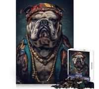 Puzzle Bulldog El Jefe 1000 pièces pour Adultes Détection des émotions Apaisant Découpe Uniforme Idée Cadeau de Noël (38x26cm)