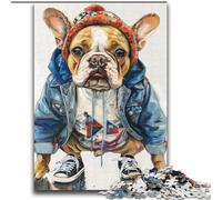 Puzzle Bulldog en Manteau 2000 pièces pour Adolescents, pour Un Anniversaire ou Noël (70x100cm)