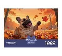 Puzzle Bulldog françaisge avec 1000 Pièces pour Adultes,Forêt d'automne Un Jeu De Dexérité Très Difficile Puzzle Éducatif Aux Défis 70x50cm/1000pcs