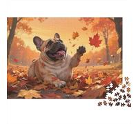 Puzzle Bulldog françaisge Composé De 1000 Pièces pour Adultes,Forêt d'automne Un Jeu De Dexérité Très Difficile Puzzle Éducatif Aux Défis 1000pcs (75x50cm)