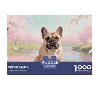 Puzzle Bulldog françaisge Composé De 1000 Pièces pour Adultes,Scène de Campagne printanière Un Jeu De Dexérité Très Difficile Puzzle Jeu Éducatif l'art De La Décoration Moderne 38x26cm/1000pcs