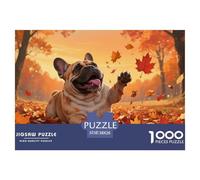 Puzzle Bulldog françaisge De 1000 Pièces pour Adultes,Forêt d'automne Un Jeu De Dexérité Très Difficile Puzzle Jeu D'intelligence l'art De La Décoration Moderne 38x26cm/1000pcs