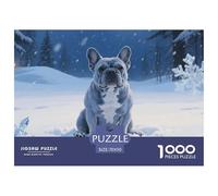 Puzzle Bulldog françaisge De 1000 Pièces pour Adultes,Neige de Nuit d'hiver Un Jeu De Dexérité Très Difficile Puzzle Éducatif Aux Défis 70x50cm/1000pcs