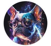 Puzzle Bulldog Néon 1000 pièces, Puzzle Rond 1000 pièces, Jouet éducatif pour Adolescents, décoration de Bureau à Domicile 67,5 x 67,5 cm