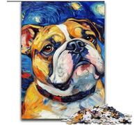 Puzzle Bulldog Night Sky 1000 pièces pour Adolescents et Adultes, Cadeau Amusant et Anti-Stress pour Les Vacances à la Maison (26x38cm)