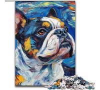 Puzzle Bulldog Night Sky 1000 pièces pour Adultes, Cadeaux, Jouets addictifs pour la décoration de la Maison (26x38cm)