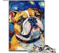 Puzzle Bulldog Night Sky 1000 pièces pour Adultes et Adolescents, Interaction Parent-Enfant intéressante pour réduire Le Stress (50x75cm)