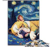 Puzzle Bulldog Night Sky pour Adolescents, 1000 pièces, Jeux Amusants, décoration Murale, Cadeaux d'anniversaire et de Noël Uniques (26x38cm)