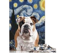 Puzzle Bulldog Nuit étoilée 1000 pièces pour Adultes, Jeu Familial, Puzzle pour Adolescents 1000 pièces (38 x 26 cm)