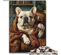 Puzzle Bulldog sur Le canapé 1000 pièces pour Adultes et Adolescents, Jeu Stimulant et Familial avec Affiche et fiche de Questions-réponses Assorties (Taille 50x75cm)