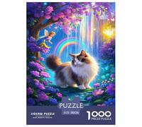 Puzzle Burmese Chat Composé De 1000 Pièces pour Adultes,Fantasy Paysage forestier Un Jeu De Dexérité Très Difficile Puzzle,Jeu ÉduChatif Aux Défis 38x26cm/1000pcs