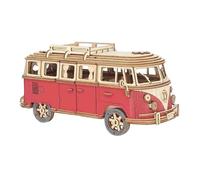Puzzle Bus en Bois 3D, Kit De Construction Enfant, Modèle De Puzzle De Bus De Tournée Artisanal en Bois, Jouet Éducatif Maquette À Construire, Jouets Interactifs Camping-Car pour Enfant Adulte