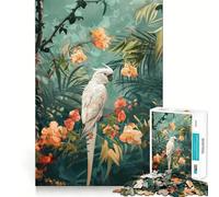 Puzzle Cacatoès Blanc dans Un Paradis Tropical 1000 Pièces pour Adolescents Jeu de Stimulation Mentale Assemblage Solide et Sécurisé Activité Familiale du Soir (50x75cm)