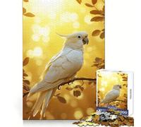 Puzzle Cacatoès Blanc dans Une Lumière Dorée pour Adolescents 1000 Pièces Stimulation Mentale Détente et Calme Cadeau Précis (38x52cm)