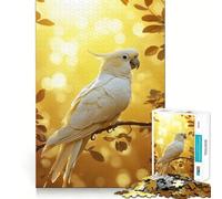 Puzzle Cacatoès Blanc dans Une Lumière Dorée pour Adolescents 1000 Pièces Stimule l'esprit Amusant Découpe Nette Pièces Robustes Activité de Réunion Réconfortante (38x26cm)