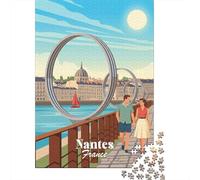 Puzzle Cadeau De Noël : Nantes France Puzzle 1000 Pièces, 38x26cm/1000pcs | Pour le passage au Nouvel An : ce puzzle adulte 1000 pièces convient aux journées calmes autour du Nouvel An.