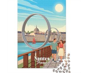 Puzzle Cadeau De Noël : Nantes France Puzzle 1000 Pièces, 38x26cm/1000pcs | Pour le passage au Nouvel An : ce puzzle adulte 1000 pièces convient aux journées calmes autour du Nouvel An.