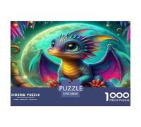 Puzzle Cadeau Parfait Dragon Mignon Créature Mythique 38x26cm/1000pcs 1000 Pièces pour La Famille