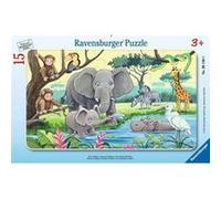 Puzzle cadre 15 p - Animaux dAfrique multicolore G
