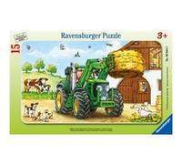 Ravensburger – Puzzle cadre – Tracteur à la ferme – 15 pièces