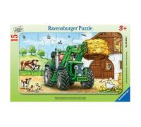 Puzzle cadre Ravensburger - Tracteur à la ferme - 15 pièces