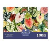 Puzzle Caladium 1000 Pièces pour Adultes Et Enfants, Jeu De Famille, Casse-tête Grandes Feuilles, Home Decor, Cadeau Anniversaire 70x50cm/1000pcs