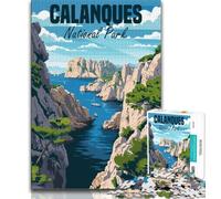 Puzzle Calanques France 1000 pièces pour Adultes et Adolescents, idéal pour Tuer Le Temps en Vacances avec des pièces entièrement emboîtables de Formes aléatoires 75x50cm