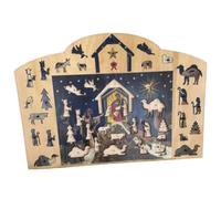 Puzzle Calendrier de l'Avent 2024 Nativité - Crèche de l'Avent - Puzzle Religieux Jésus Christian Countdown Puzzles - Jeu de jouet familial heureux en bois pour
