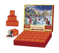 Puzzle Calendrier de l'Avent de Noël 2025 - Projet créatif familial de 1008 pièces pour le compte à rebours, Activité des 12 jours de Noël pour adultes et enfants, Décoration de Noël haut (#F)