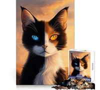 Puzzle Calico Cat pour Adultes,1000 pièces,activité de Loisirs et de Bien-être cérébral,idéal pour Une Surprise d'anniversaire (38x52cm)