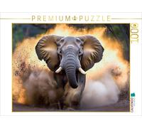 Puzzle CALVENDO A grande vitesse dans le sable - Eléphant | 1000 pièces, format