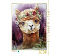 Puzzle CALVENDO Alpaga avec couronne de fleurs | 1000 pièces, format assemblé 64