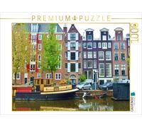 Puzzle CALVENDO Amsterdam - Canal avec péniche | 1000 pièces, format assemblé 64