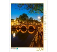 Puzzle CALVENDO AMSTERDAM Keizersgracht : une idylle en soirée | 1000 pièces, fo