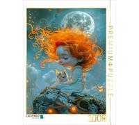 Puzzle · Avant de t'endormir | Une rousse avec un chaton · 1000 pièces · Format assemblé 64 × 48 cm · CALVENDO Puzzle