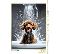CALVENDO Puzzle Poodle wellness - a happy poodle in the shower | 1000 pieces, fi