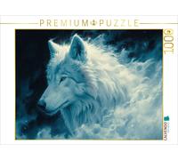 Puzzle CALVENDO Blanc de brume : la grâce du loup artificiel dans la lumière du