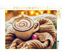 Puzzle CALVENDO Cappuccino avec boule de Noël et couverture | 1000 pièces, forma