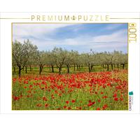 CALVENDO Puzzle Champ de Coquelicots avec oliviers 1000 Pieces 64 x 48 cm from Martin Rauchenwald