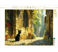 Puzzle CALVENDO Chat noir - Anime Dessin animé | 1000 pièces, format assemblé 64