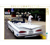 CALVENDO Puzzle Chevrolet Impala in Havanna - EIN Motiv aus dem Kalender Ganz in Weiß - Elegante Oldtimer Auf Kuba 1000 Teile Puzzle quer 1000 Pieces 64 x 48 cm from Henning Von Loewis of Menar