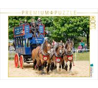 Puzzle CALVENDO Cinq chevaux de trait rhénans devant un omnibus datant de 1880 |